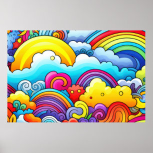 Regenboog achtergronden GROOT Poster