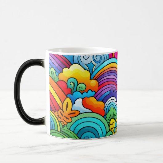 Regenboog achtergronden magische mok (Links)