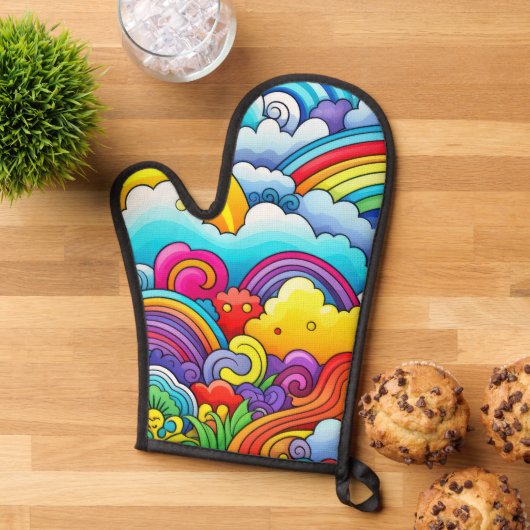 Regenboog achtergronden ovenwant (Top down)