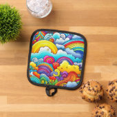 Regenboog achtergronden pannenlap (Top down)