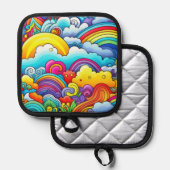 Regenboog achtergronden pannenlap (Voorkant / Achterkant)