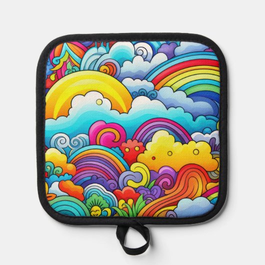 Regenboog achtergronden pannenlap (Voorkant)