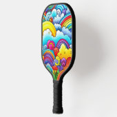 Regenboog achtergronden pickleball paddle (Links)
