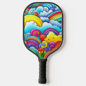 Regenboog achtergronden pickleball paddle (Achterkant)