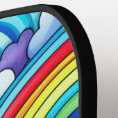 Regenboog achtergronden pickleball paddle (Links Detail)