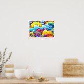 Regenboog achtergronden poster (Keuken)