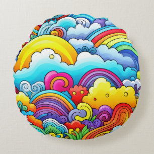 Regenboog achtergronden rond kussen