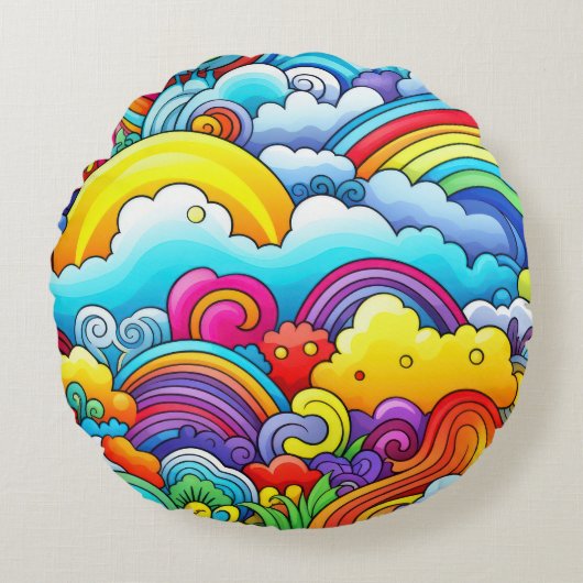 Regenboog achtergronden rond kussen (Voorkant)