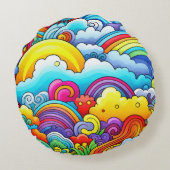 Regenboog achtergronden rond kussen (Achterkant)