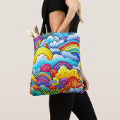 Regenboog achtergronden tote bag (Dichtbij)