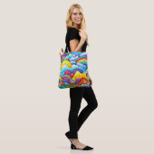 Regenboog achtergronden tote bag (Op model)