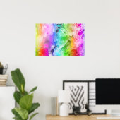 REGENBOOG ACRATEKELKUNST IN WATERVERF POSTER (Thuiskantoor)