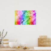 REGENBOOG ACRATEKELKUNST IN WATERVERF POSTER (Keuken)