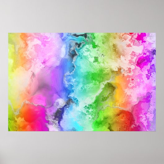 REGENBOOG ACRATEKELKUNST IN WATERVERF POSTER (Voorkant)