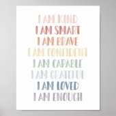 Regenboog Affirmaties voor Kinderen Nursery Decor Poster (Voorkant)