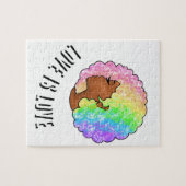 regenboog afro lgbtq liefde is liefde trots zwart  legpuzzel (Horizontaal)