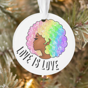 regenboog afro LGBTQ liefde is liefde trots zwart Ornament