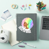 regenboog afro lgbtq liefde is liefde trots zwart  sticker (iPad Cover)