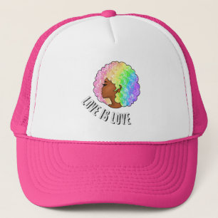 regenboog afro lgbtq liefde is liefde trots zwart  trucker pet