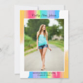 Regenboog Afstuderen foto Elegant 2024 Afstuderen Aankondiging (Voorkant)