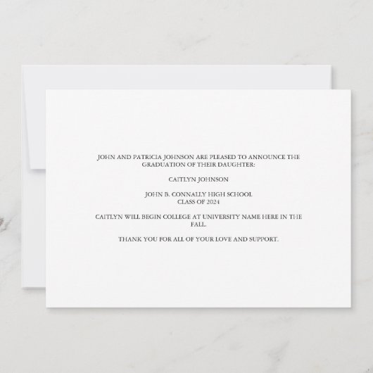 Regenboog Afstuderen foto Elegant 2024 Afstuderen Aankondiging (Achterkant)