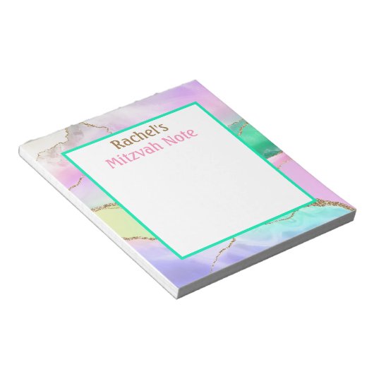 Regenboog Agaat Modern Mitzvah Note Meisjes Notiti Notitieblok (Schuin)