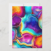 Regenboog Agate Geode met Zwarte Frame Trouwdag Kaart (Achterkant)