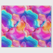 Regenboog Agate | Levendig Abstract Steenpatroon Cadeaupapier (Vlak)