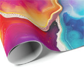 Regenboog Agate | Levendig Abstract Steenpatroon Cadeaupapier (Rol Hoek)