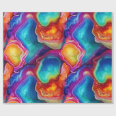 Regenboog Agate | Levendig Abstract Steenpatroon Cadeaupapier (Vlak)