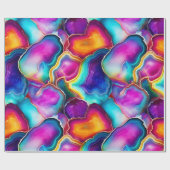 Regenboog Agate | Levendig Abstract Steenpatroon Cadeaupapier (Vlak)