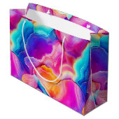 Regenboog Agate | Levendig Abstract Steenpatroon Groot Cadeauzakje (Achterkant Gekanteld)