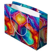 Regenboog Agate | Levendig Abstract Steenpatroon Groot Cadeauzakje (Achterkant Gekanteld)