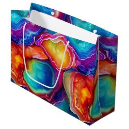 Regenboog Agate | Levendig Abstract Steenpatroon Groot Cadeauzakje