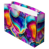 Regenboog Agate | Levendig Abstract Steenpatroon Groot Cadeauzakje (Achterkant Gekanteld)