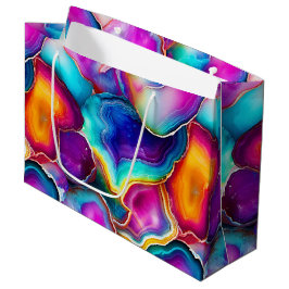 Regenboog Agate | Levendig Abstract Steenpatroon Groot Cadeauzakje