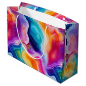 Regenboog Agate | Levendig Abstract Steenpatroon Groot Cadeauzakje (Achterkant Gekanteld)