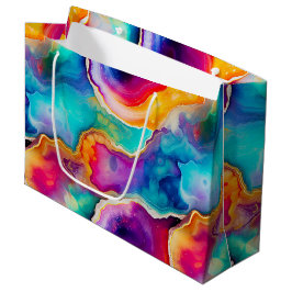 Regenboog Agate | Levendig Abstract Steenpatroon Groot Cadeauzakje