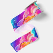 Regenboog Agate | Levendig Abstract Steenpatroon Satijnen Lint (Achterkant)
