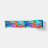 Regenboog Agate | Levendig Abstract Steenpatroon Satijnen Lint (Voorkant)