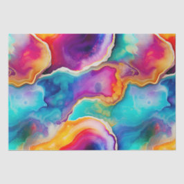 Regenboog Agate | Levendig Abstract Steenpatroon Tissuepapier