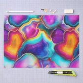 Regenboog Agate | Levendig Abstract Steenpatroon Tissuepapier (Craft)