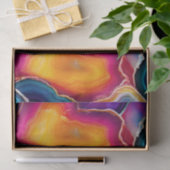 Regenboog Agate | Levendig Abstract Steenpatroon Tissuepapier (Geschenk)