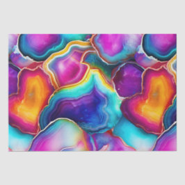 Regenboog Agate | Levendig Abstract Steenpatroon Tissuepapier