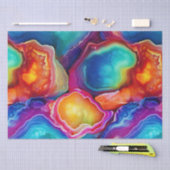 Regenboog Agate | Levendig Abstract Steenpatroon Tissuepapier (Craft)