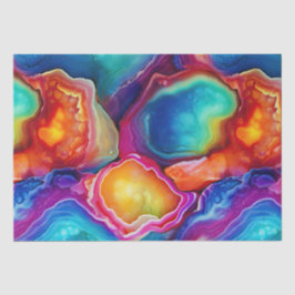 Regenboog Agate | Levendig Abstract Steenpatroon Tissuepapier
