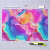 Regenboog Agate | Levendig Abstract Steenpatroon Tissuepapier (Craft)