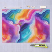 Regenboog Agate | Levendig Abstract Steenpatroon Tissuepapier (Craft)