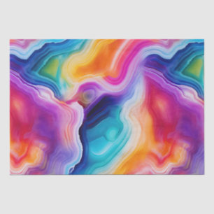 Regenboog Agate   Levendig Abstract Steenpatroon Tissuepapier
