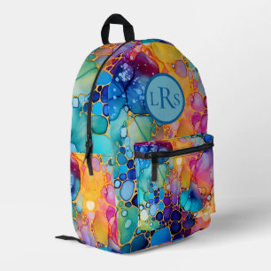 Regenboog Alcohol en Inkt Bubbelprint Rugzak